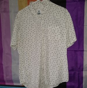 White Button Down With Black Design